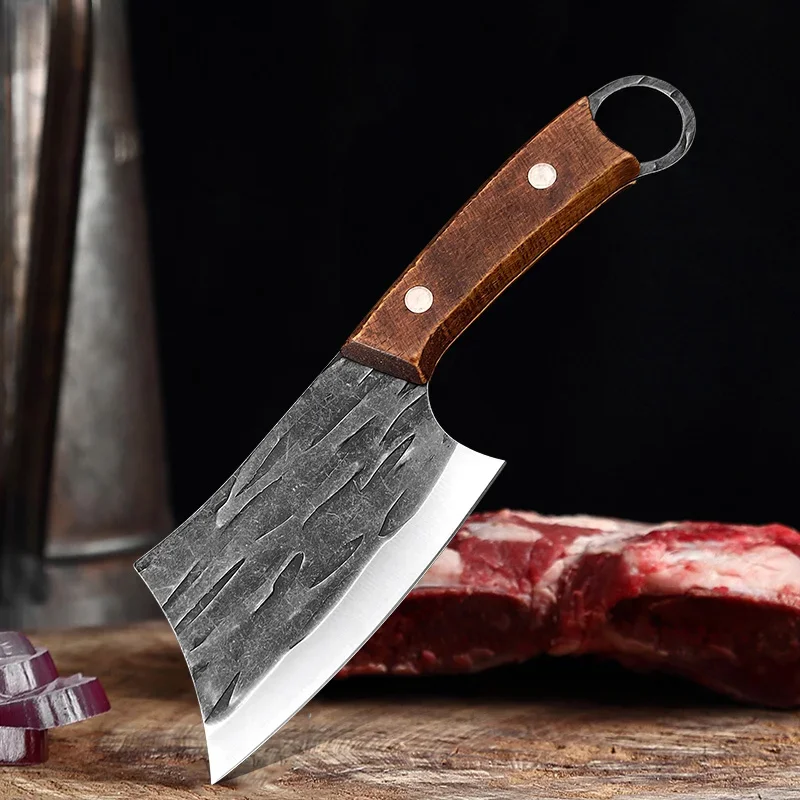 Boning Butcher Knife Chef Cooking Cleaver Slicing Fish Meat Vegetable Kitchen Knives Stainless Steel Wooden Handle Cleaver Knife