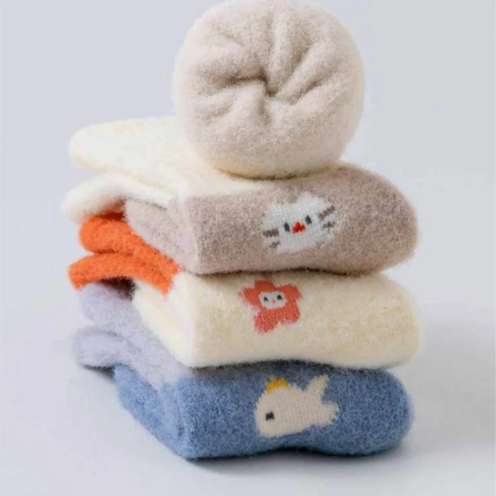 Baby socks winter thickened fleece long sock baby socks mid-calf non-legroom mink fleece Class A baby chaussettes warm sock