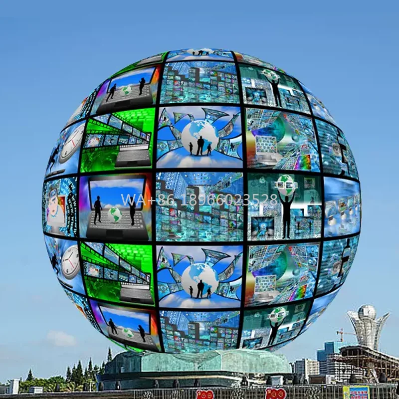 شاشة LED إبداعية كاملة الألوان للاستخدام الداخلي والخارجي P1.8 P2 P2.5 P3 P4 شاشة كروية كبيرة 360 درجة بأحجام مختلفة