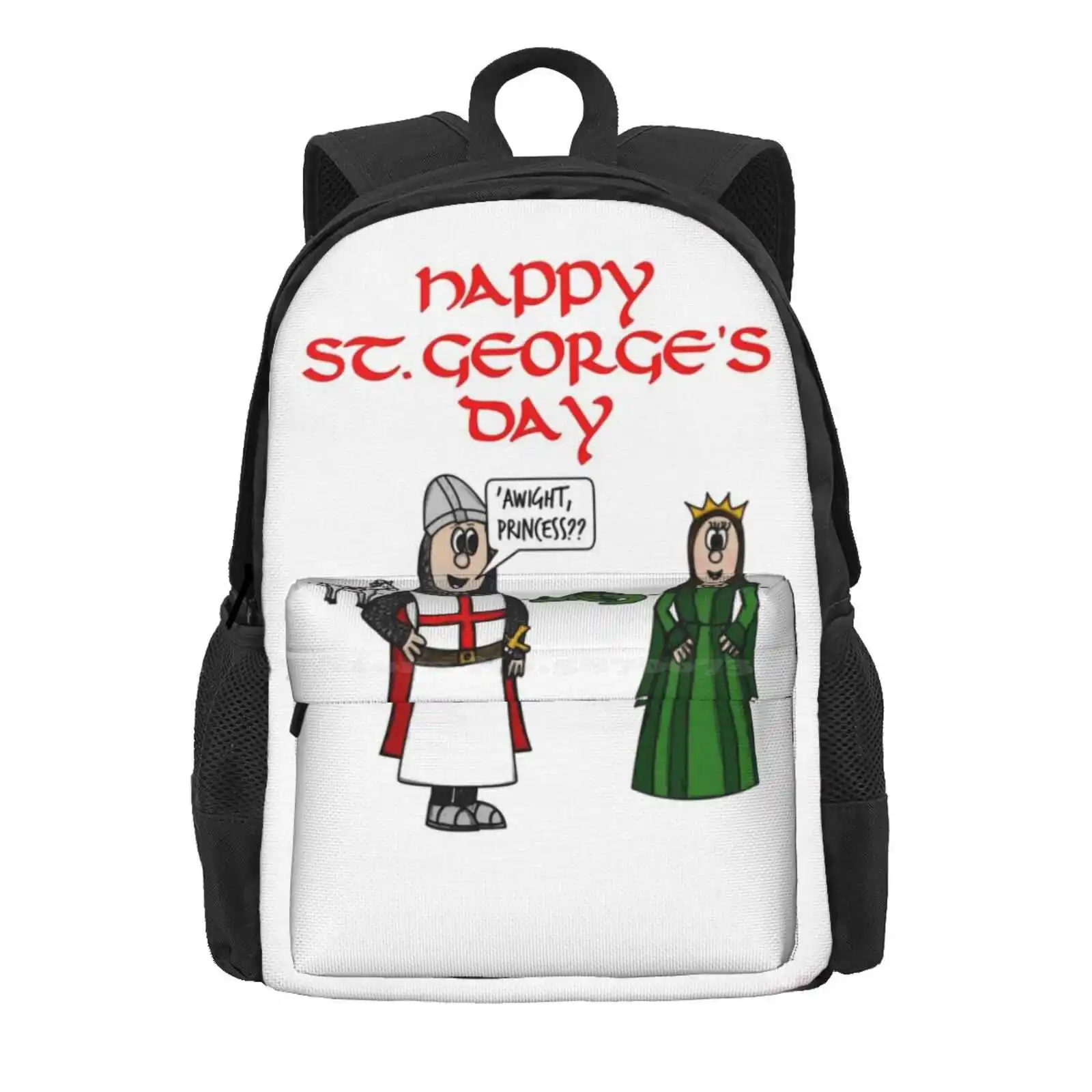 St George'S Day England Dragon Princess English Funny Hot Sale Schoolbag Backpack Fashion Bags St Georges Day Saint George