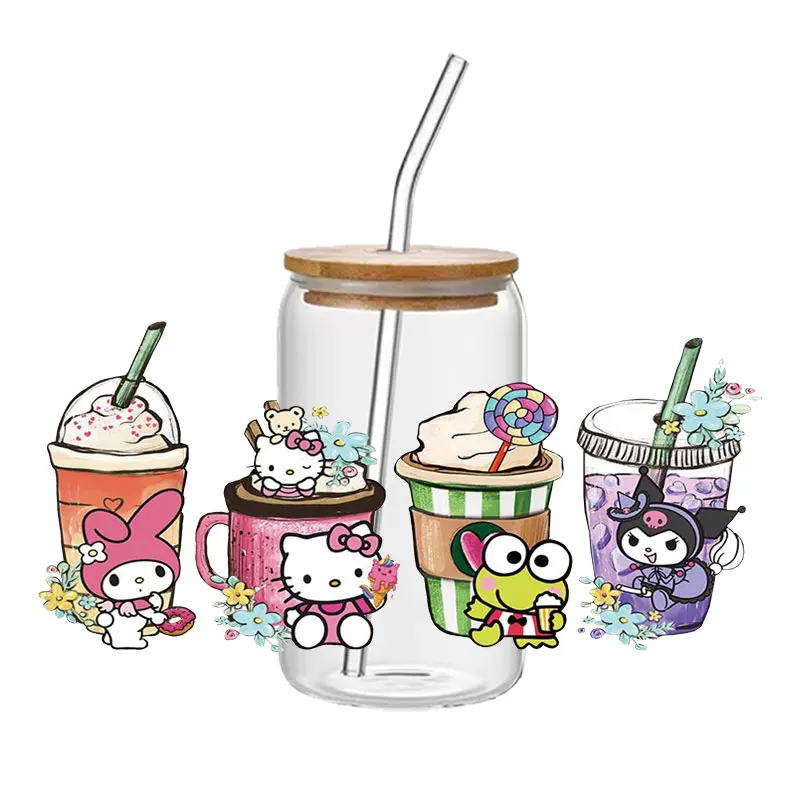 UV transfer sticker, high quality packaging, transfer sticker, 16 oz glass, hellokitty Sanrio Kurome Crystal Sticker