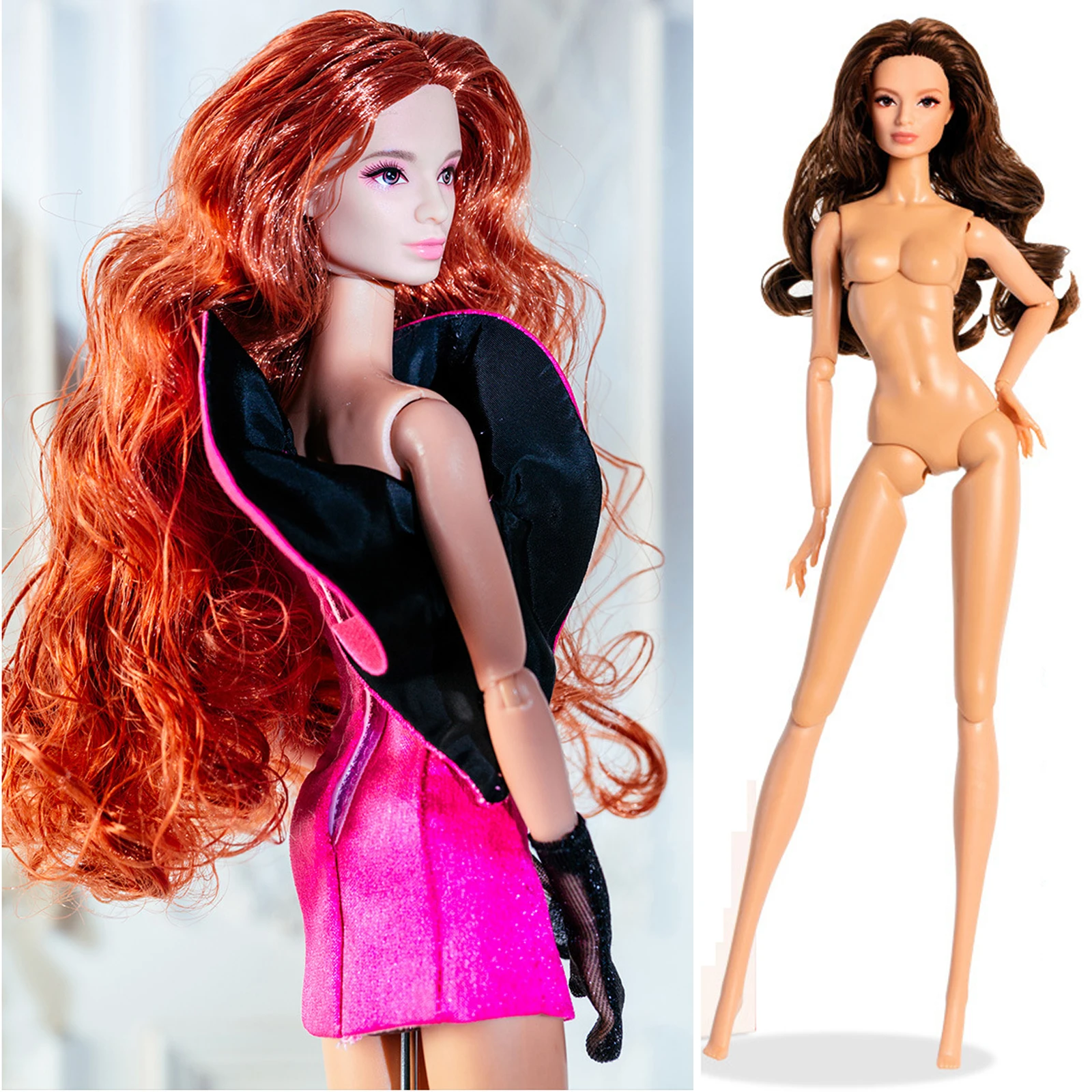 

New Faces 32cm Supermodel Doll 1/6 Nude Naked Doll Fashion Trendy Figure DIY Toys Normal Skin Brown Hair Original Collector Gift