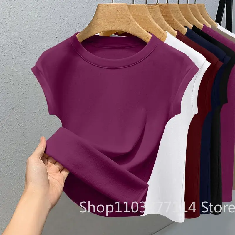 Neues ärmelloses Damen-T-Shirt, trendige Mode, lässig, schmal geschnitten, Sommer, Rundhalsausschnitt, gerippt, einfarbig, kühles, dünnes Basic-Top – Detail 7