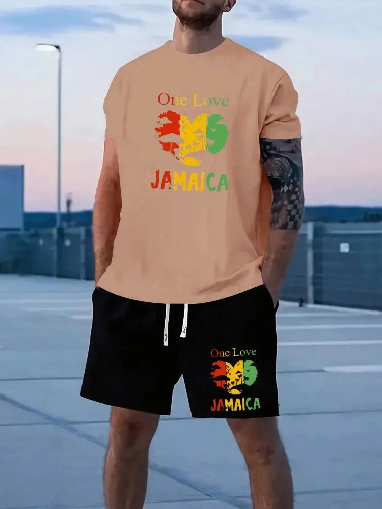 قبضة والسلام طباعة تي شيرت رجالي و مجموعة تي شيرتات قصيرة للأطفال الصيف عادية كل يوم الرجال قصيرة الأكمام قمة الشارع الحضري الرجال موضة قصيرة