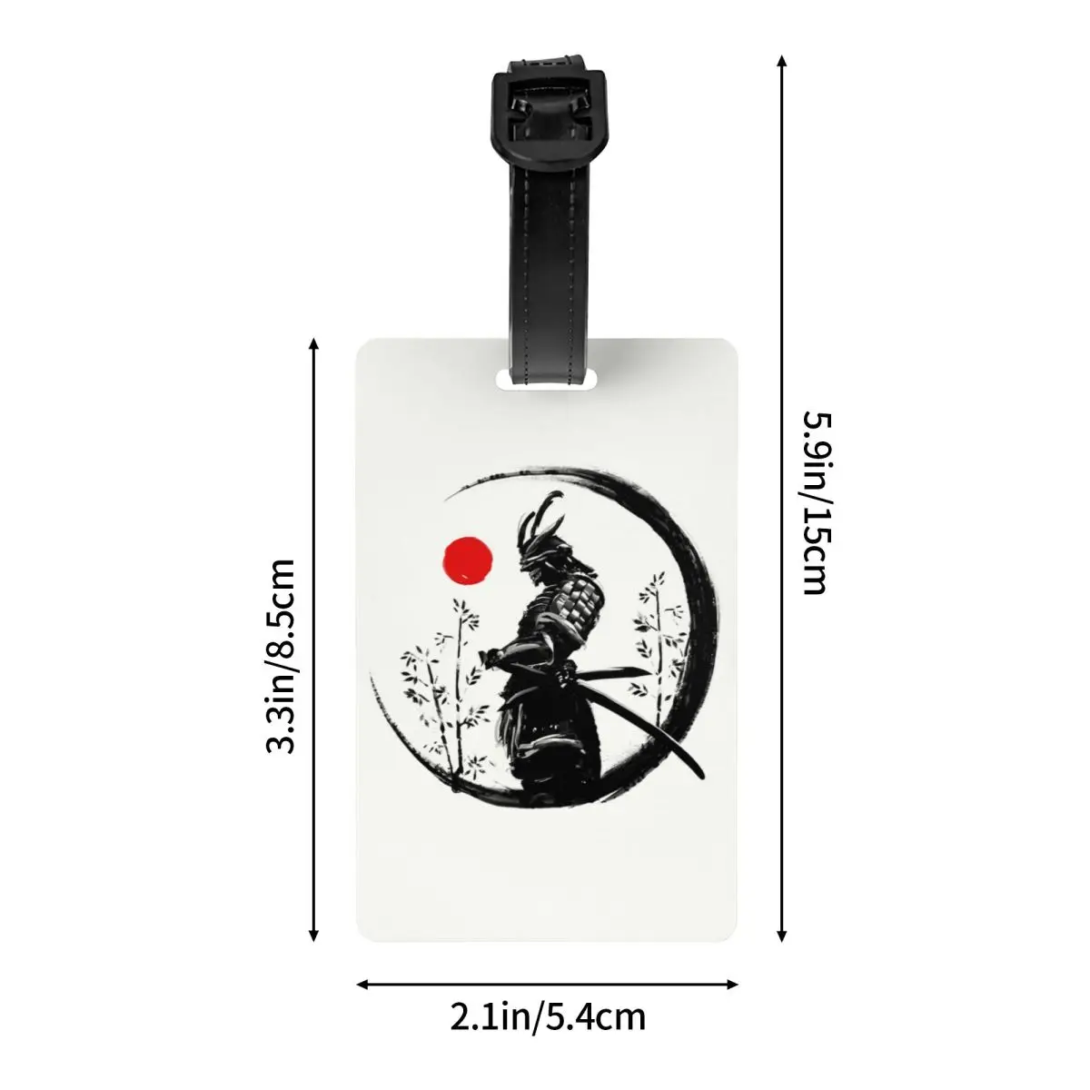 Japonês Samurai Warrior Bagagem Tags para Mala de Viagem, Katana Bushido, Privacidade Cover, Nome ID Card