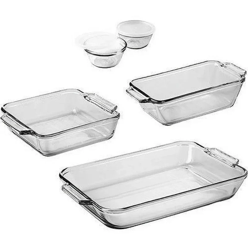 

Hot Sale.7 Piece Glass Bakeware Set Glass Baking Dish Set.NEW