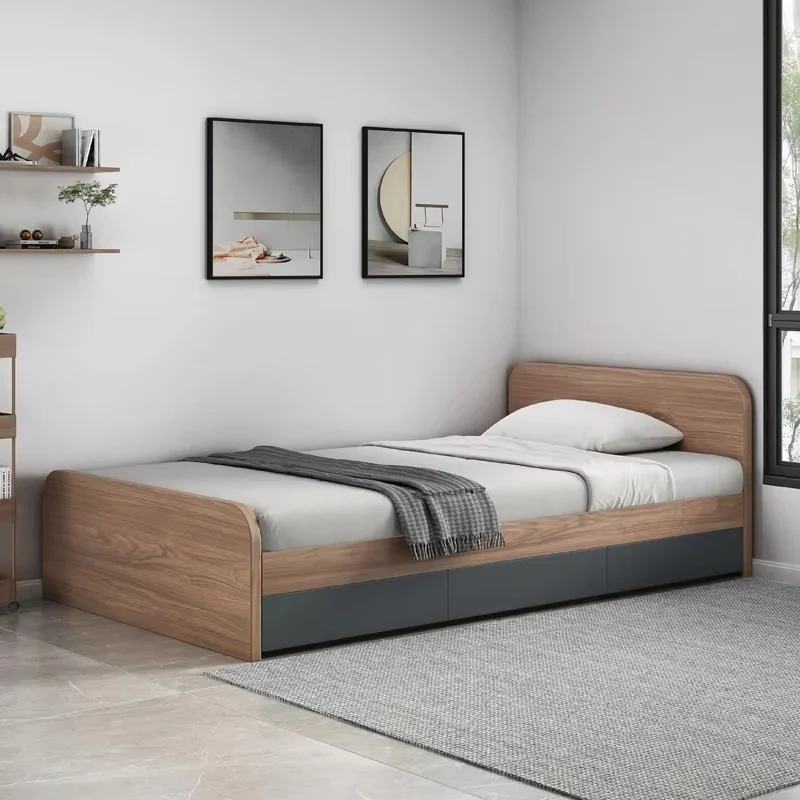 European Wood Bed Frame Headboard Platform Under Storage Queen Bed Frame Twin King Size Modern Cama De Casal Bedroom Furniture