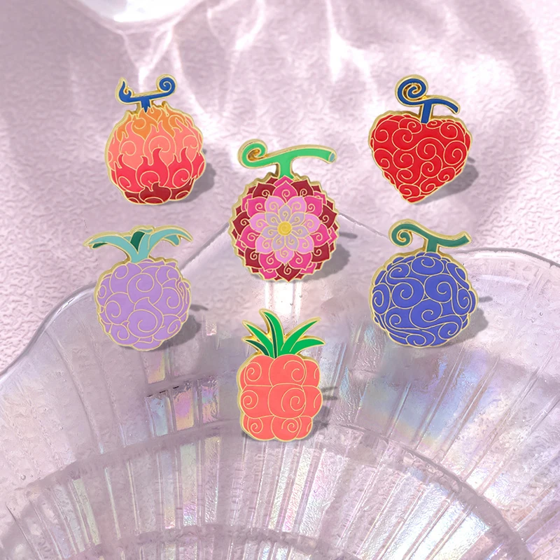 Anime Enamel Pins Brooch Devil Fruit Badge Brooches Backpack Lapel Cosplay Props Pin Jewelry Accessories Gifts