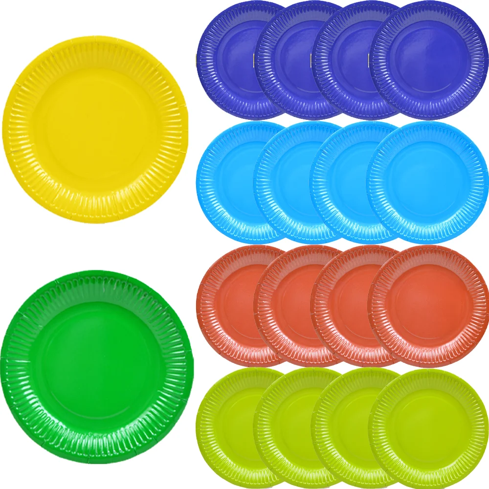 7inch Paper Plates Children Birthday Party Decora Kids Party Supplies Plates Disposable Tableware Sets  Dinner Plates