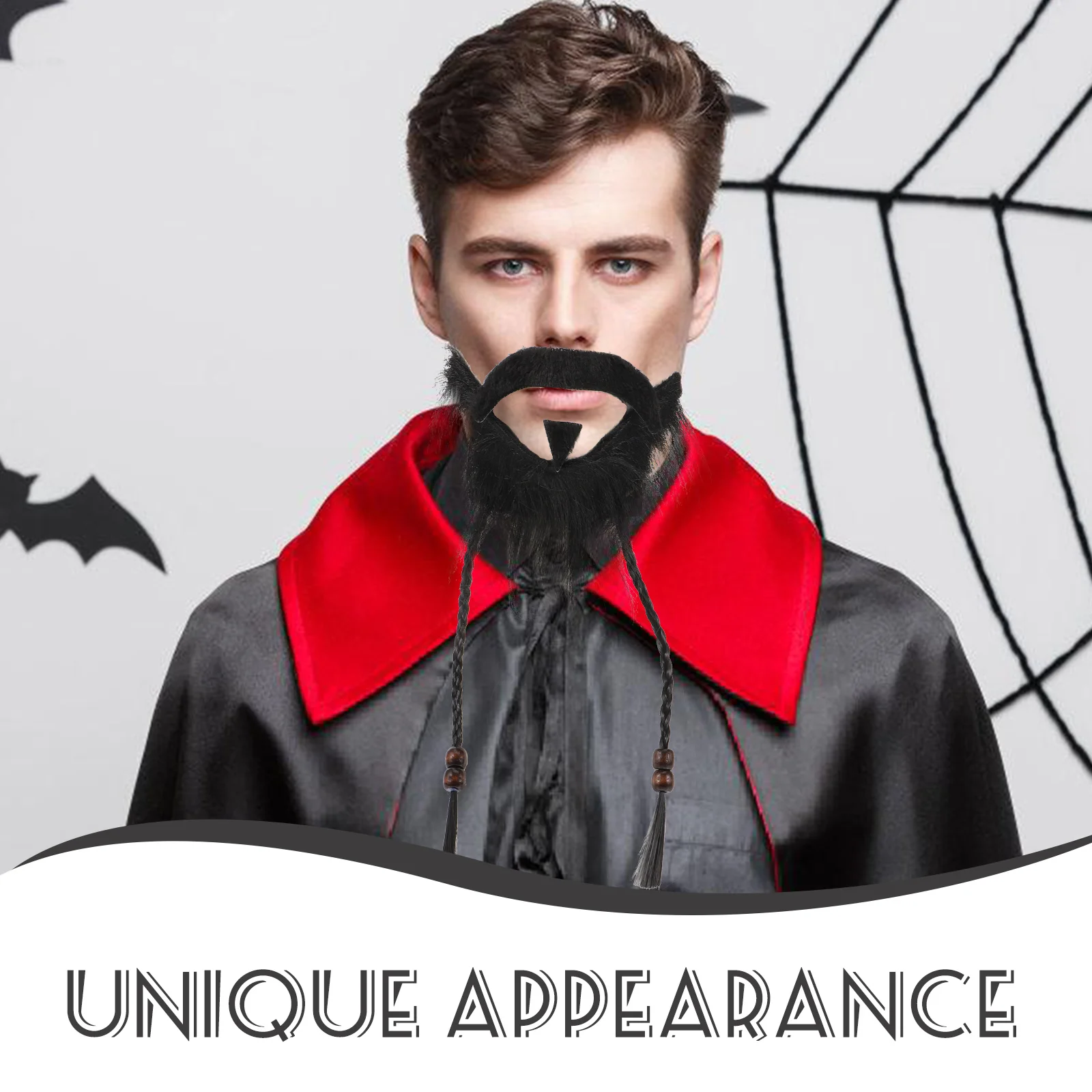 3PCS Pirate Beard Accessory Set Realistic Fake Beards Cosplay Mustache Plush Fabric Props Men's Costume Accessories