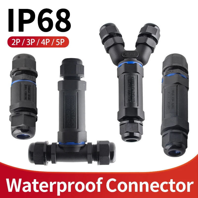 

IP68 Waterproof Connector Outdoor T/Y/I Type Lighting Sealed Connector Wire Cable Quick Terminal Blocks 2/3/4/5P