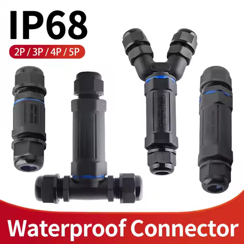 IP68 Waterproof Connector Outdoor T/Y/I Type Lighting Sealed Connector Wire Cable Quick Terminal Blocks 2/3/4/5P