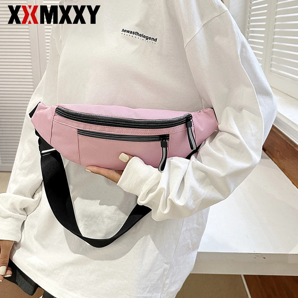 

1PCS Large Crossbody Fanny Pack with 2 Zipper Pockets, Hands-Free Waist Pack Phone Bag for Sports, Festival, Workout, Travel
