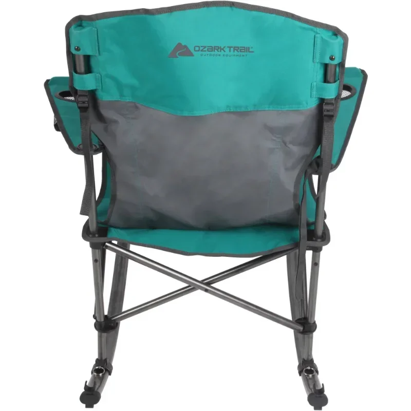 Trail Foldable Comfort Camping Rocking Chair, Green, 300 Lbs Capacity, Adult  Outdoor Furniture