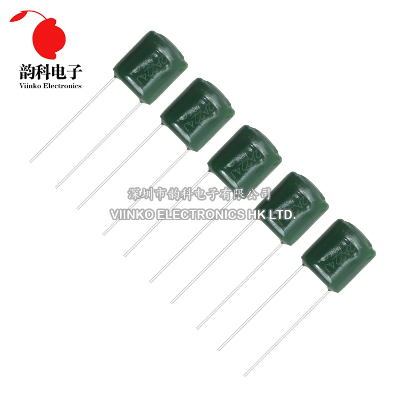 20pcs Polyester film capacitor 100V 120nF 150nF 220nF 330nF 470nF 2A124J 2A154J 2A224J 2A334J 2A474J