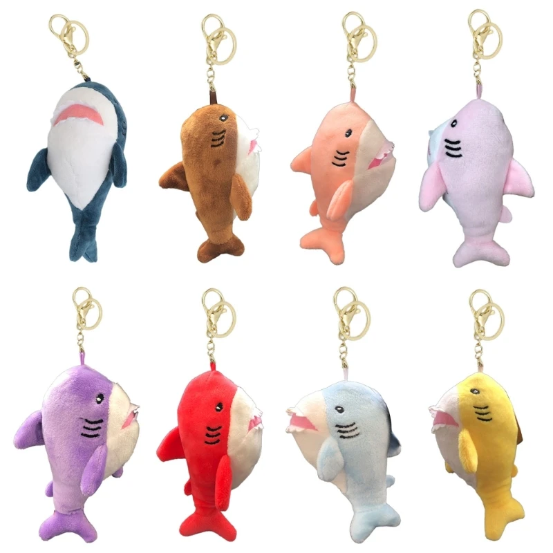 

Cute Stuffed Animal Shark Cute Plush Keychain Fashion Accessory Multiple Color