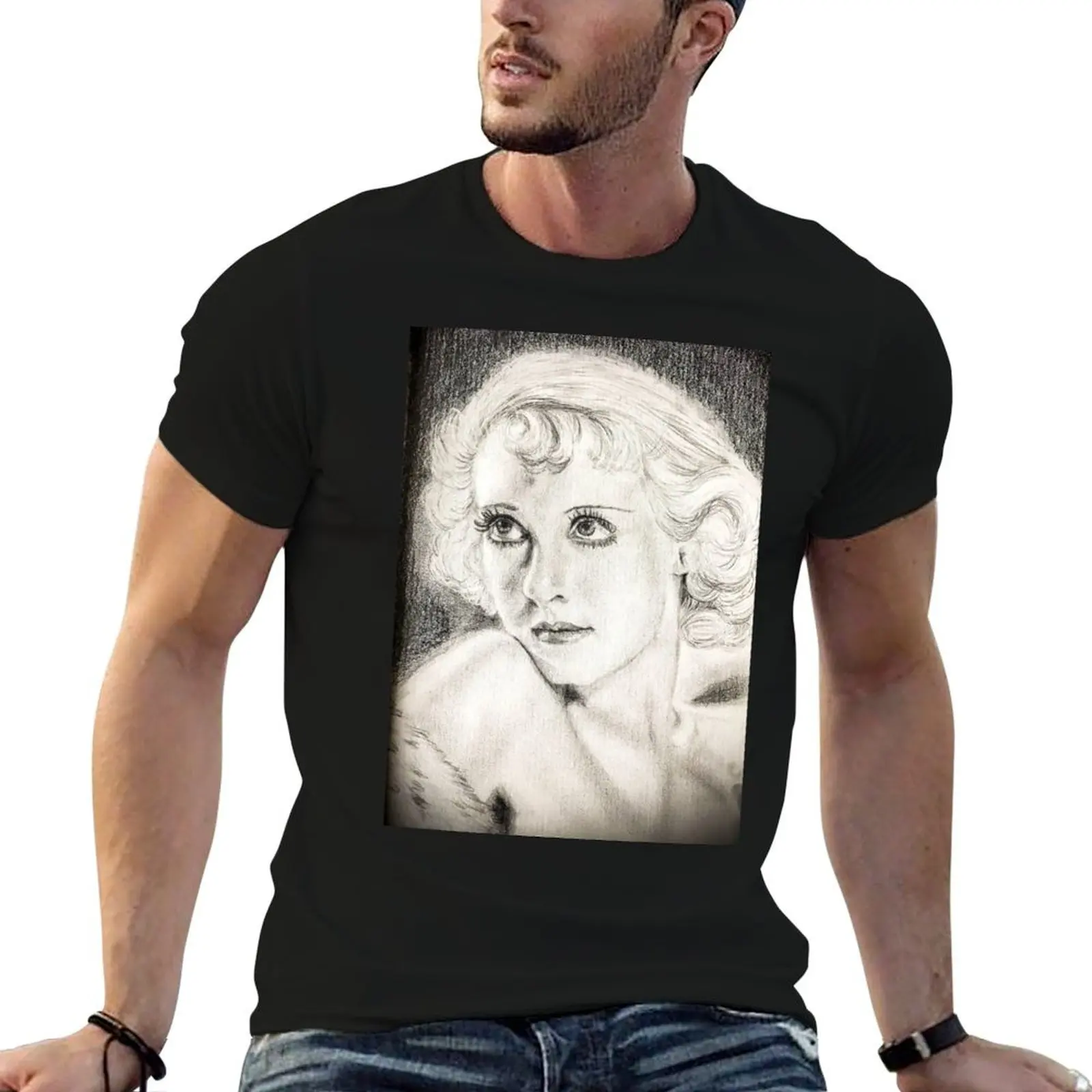 

Davis cotton Eyes shirt t black Bette t-shirt plain man designer for man package T-Shirt