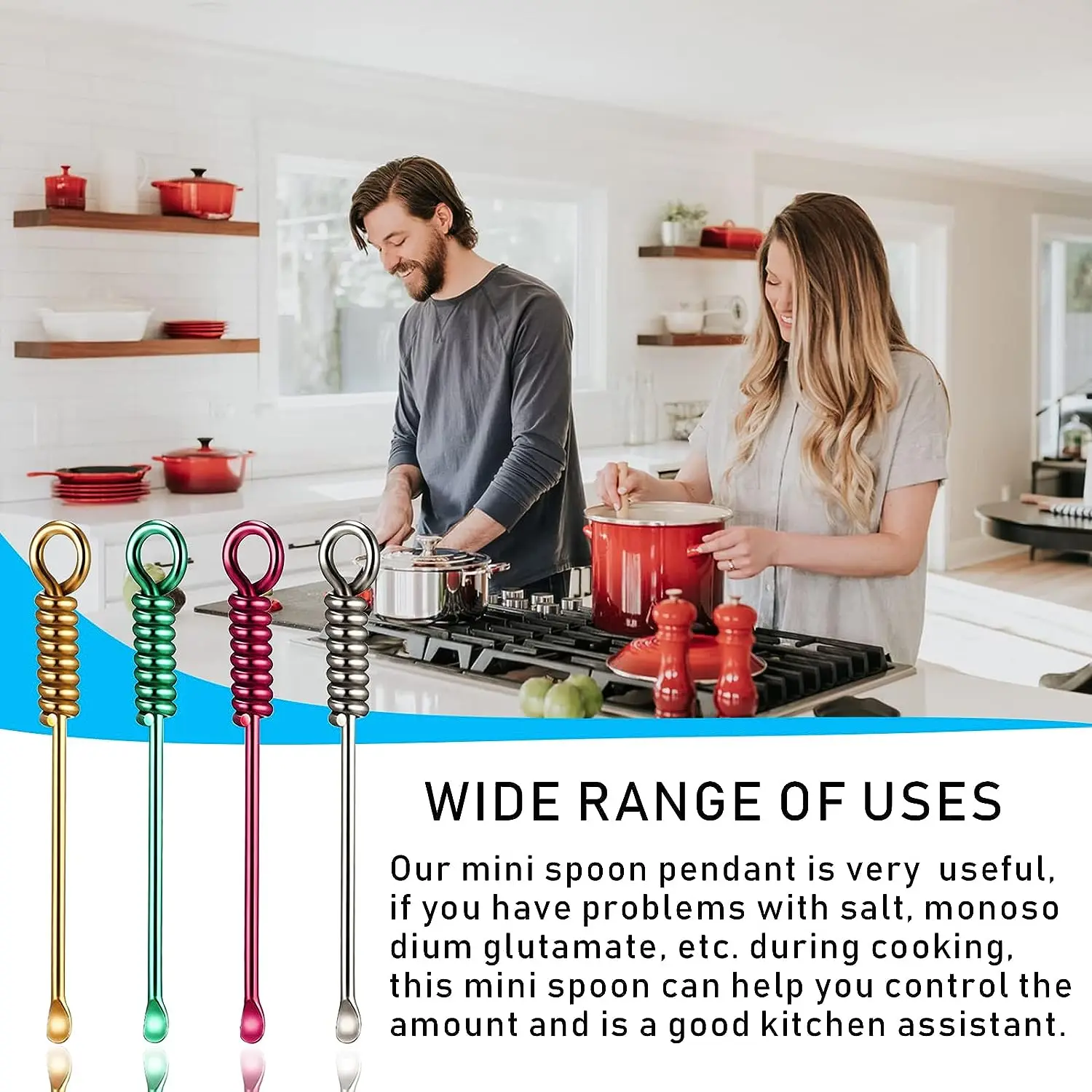 1000Pcs Mini Spoon Tiny Shovel Spoon Portable Scoop Pendant Tiny Powder Spoons for Spices Salts Sand Glitter  Spice Scoop