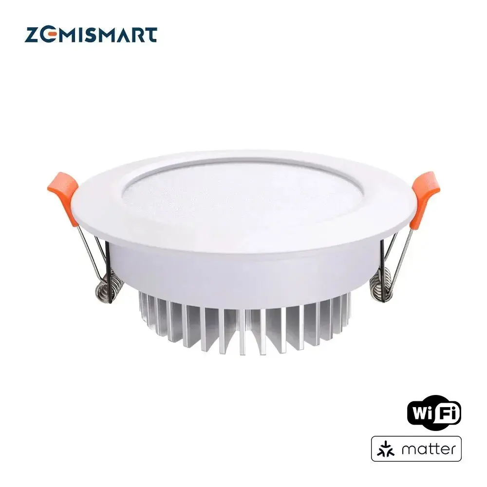 Zemismart WiFi Matter-certified LED Downlight RGBCW Round Ceiling Lamp 2.5 3.5 4 6inch Homekit Alexa Google Home Smartthings App