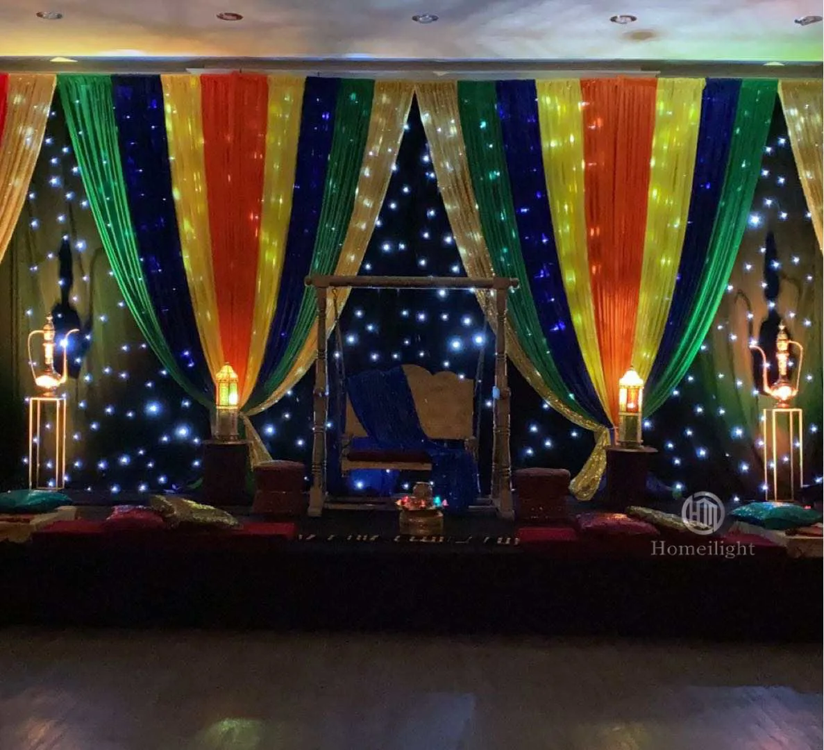 

Homei Stage Lighting Wedding Disco Party Church Backdrop Led Star Curtain Cloth