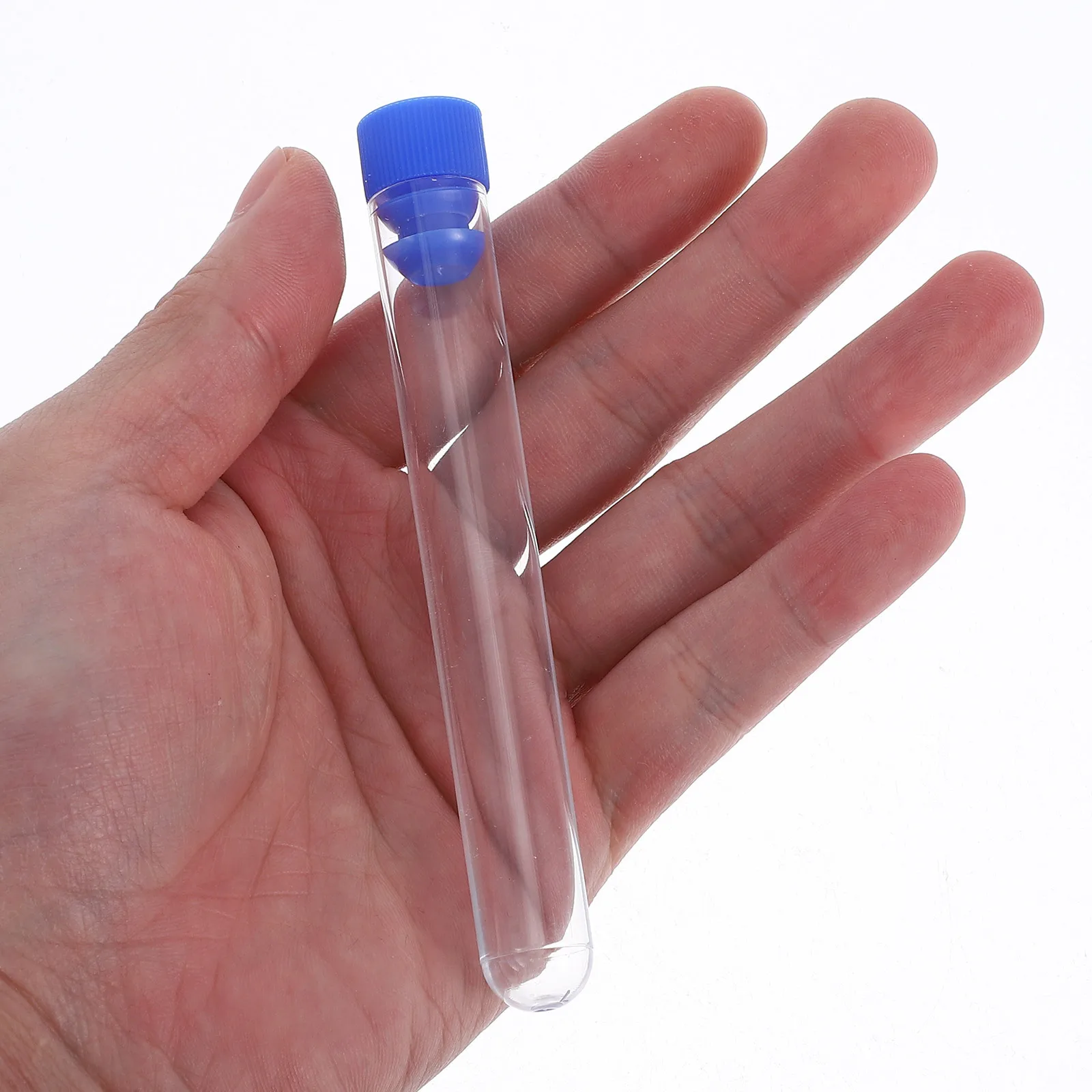 

50 Pcs Plastic Test Tube Sampling Mini Test-tube Bottle Bead Storage Clear Tubes Lab