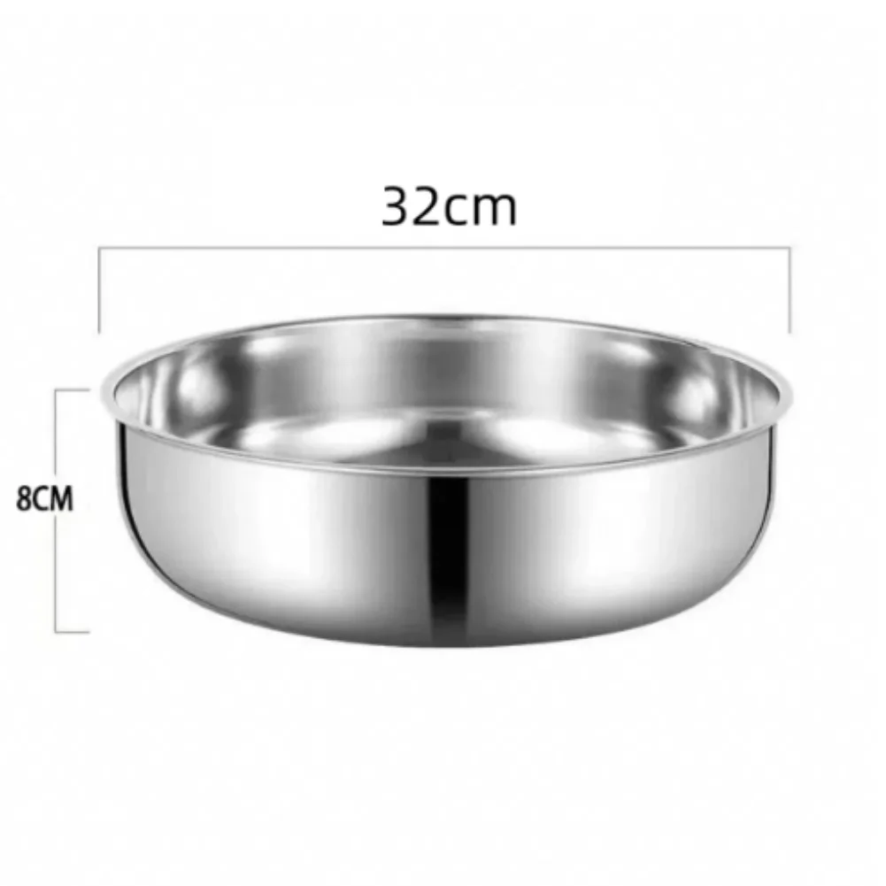 Stainless Steel Round Bowl for Kitchen Mixing Dough Beating Eggs Washing Produce and Tossing Salads with Non Slip Bottom