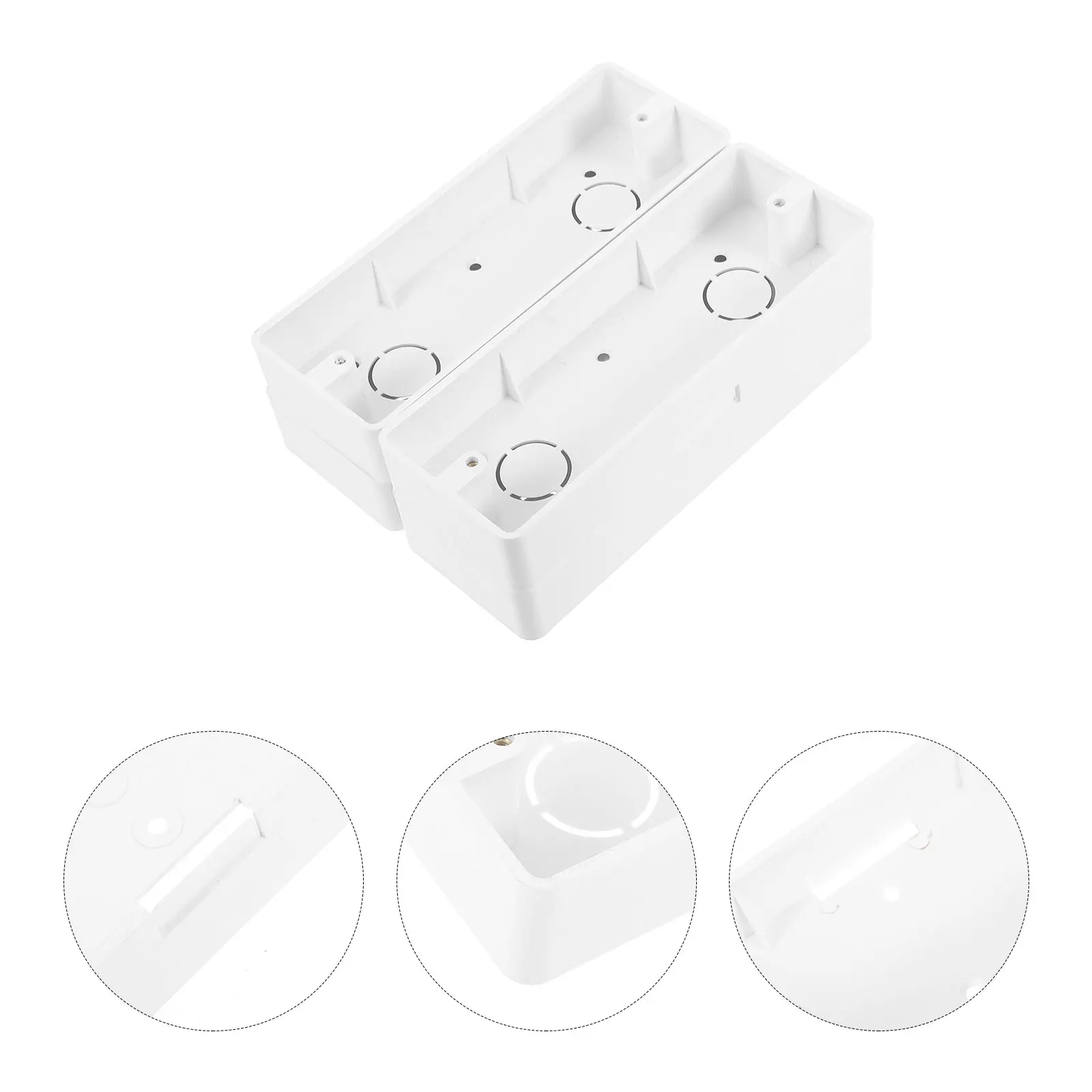 

4pcs Pvc Junction Surface Mount Electrical Outlet Easy Installation Wall Socket Boxes Sturdy Outlet Extension For Home Decor