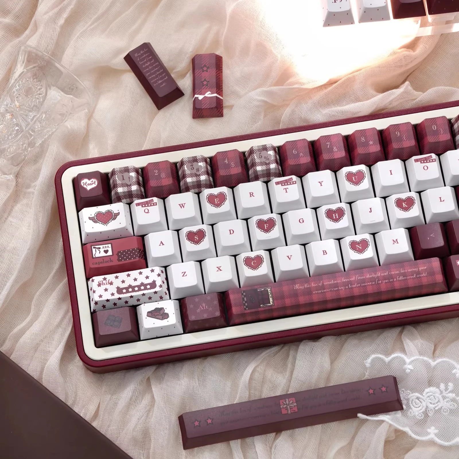 

Бархатные колпачки для клавиш Secret Realm, набор PBT FOA/cherry Profile, оригинальные колпачки ручной работы на заказ для механической клавиатуры, подарок «сделай сам»