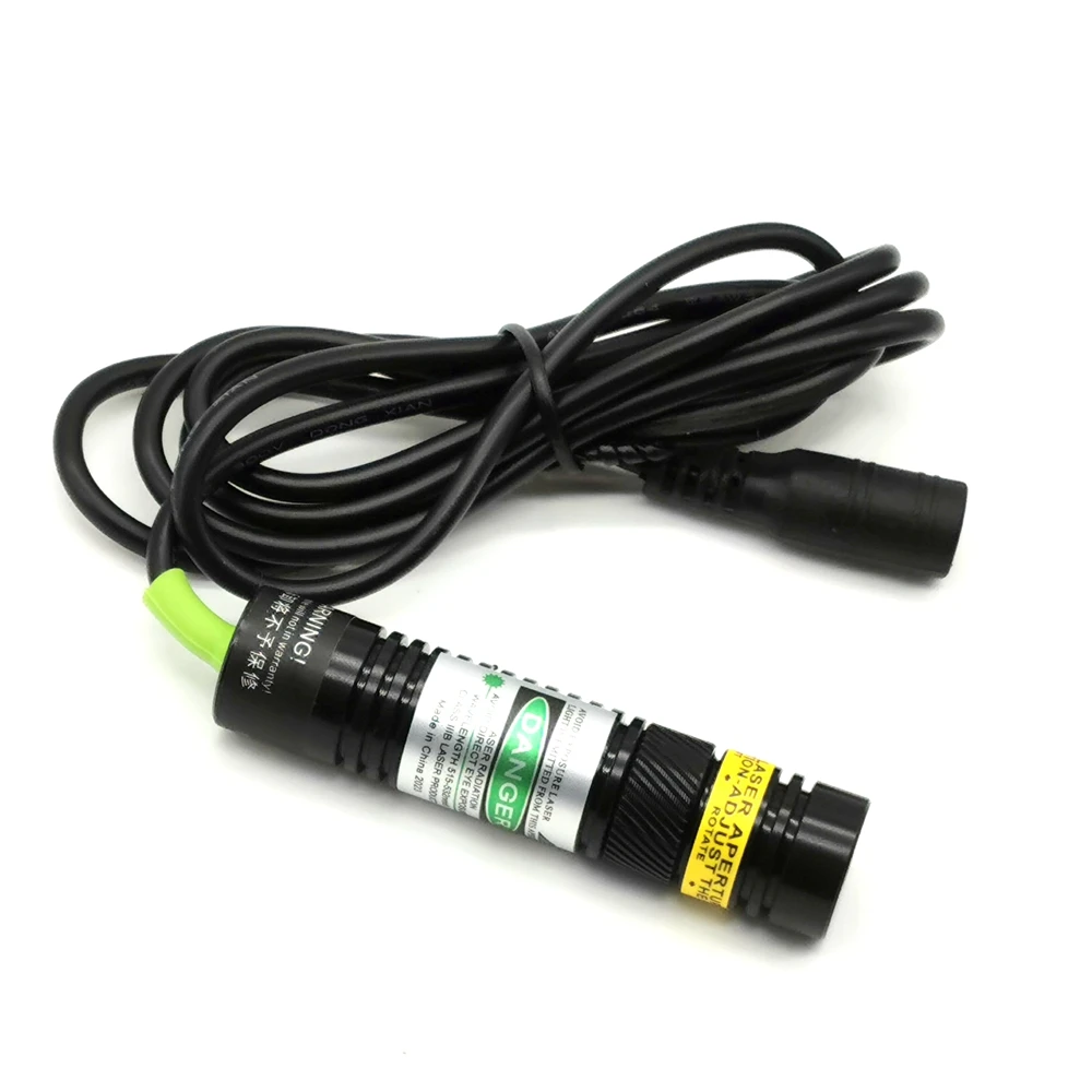 Adjustable 515nm Green Laser Diode Module 10mw 30mw 12V Power Adapter 16*68mm