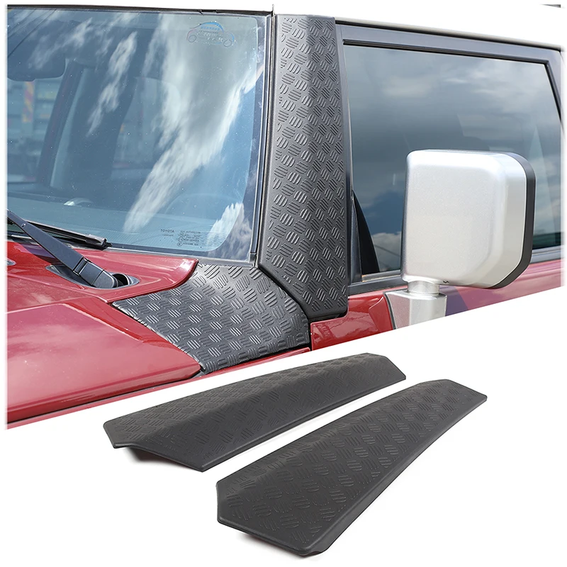 

Car Front Windshield Glass A-Pillar Trim Cover Sticker For Toyota FJ Cruiser 2007-2021 ABS Black Exterior Decorative Accessories