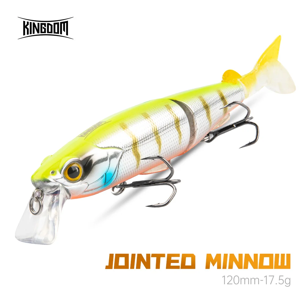 Kingdom BtForce Multi Jointed Fishing Lures 120mm Floating Surface Hard Baits Minnow Swimbait Trout Wobblers Soft T-tail Lure