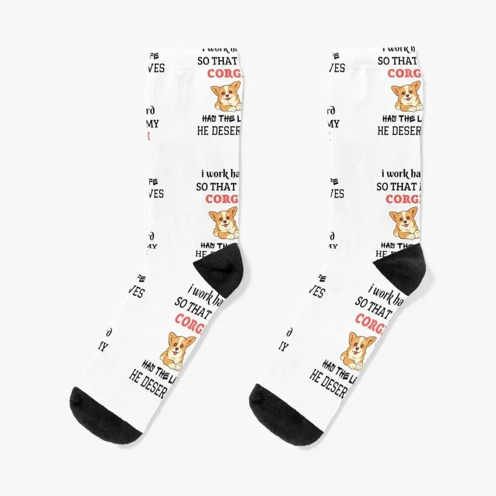 

Corgi Owner loverRetriever I WORK HARD SO THAT MY CORGI Socks Men's floral anime snow Men's Socks Women's