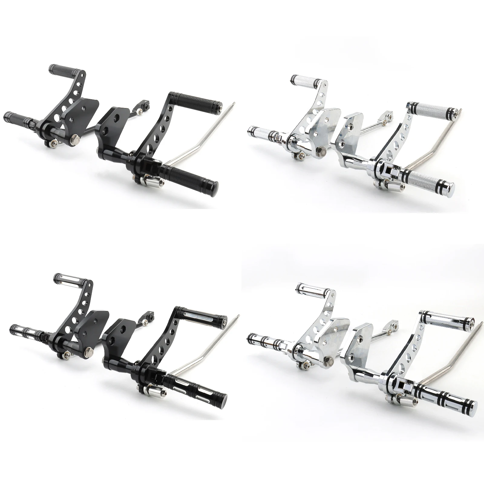 Motorcycle Forward Control Foot Pegs Chrome Black For Harley Dyna Street Bob FXDB 2006-2017 Super Glide 2000-2015 FXDF Aluminum