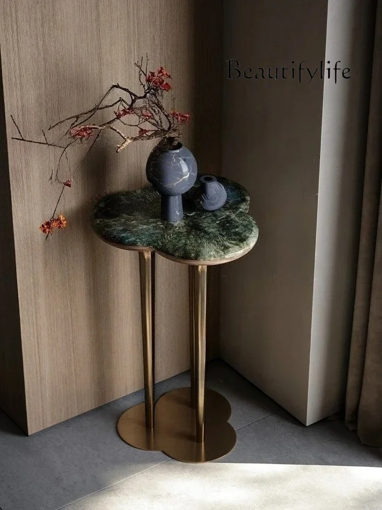 X الحديثة بسيطة ضوء فاخر فاخر حجر زهرة الوقوف فيلا جديدة الراقية غرفة المعيشة أرضية من الفولاذ المقاوم للصدأ زهرة الوقوف