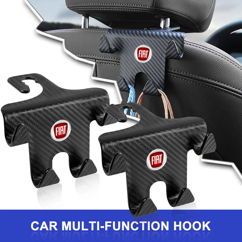 

1/2Pcs Double Head Hooks Car Seat Back Headrest Hanger For Fiat 500 Punto 124 125 500 Bravo Stilo Panda Abarth Tipo Viaggio