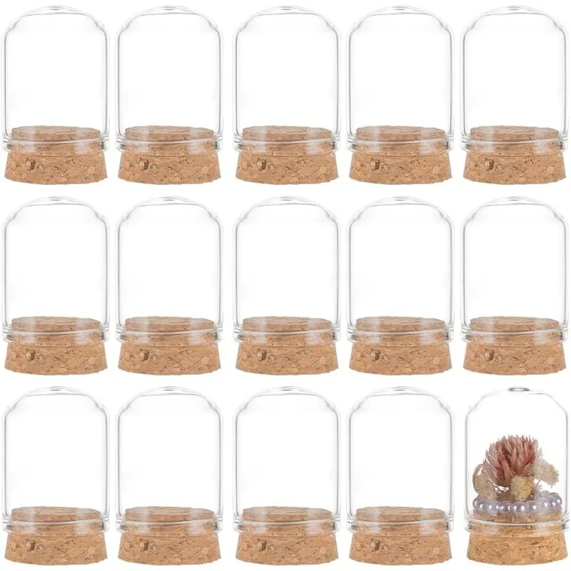 30 Pack 15ml Glass Jars Bottles Glass Display Cloche Dome Decoration Bottles 1.5x1.1