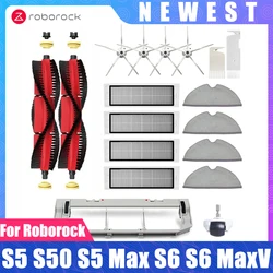 Robô Aspirador Peças de Reposição, Escova Lateral Principal, Filtro Hepa, Mop, Compatível para Roborock, S5, S50, S5 Max, S6, S6, MaxV, S6, Puro, E4, E5