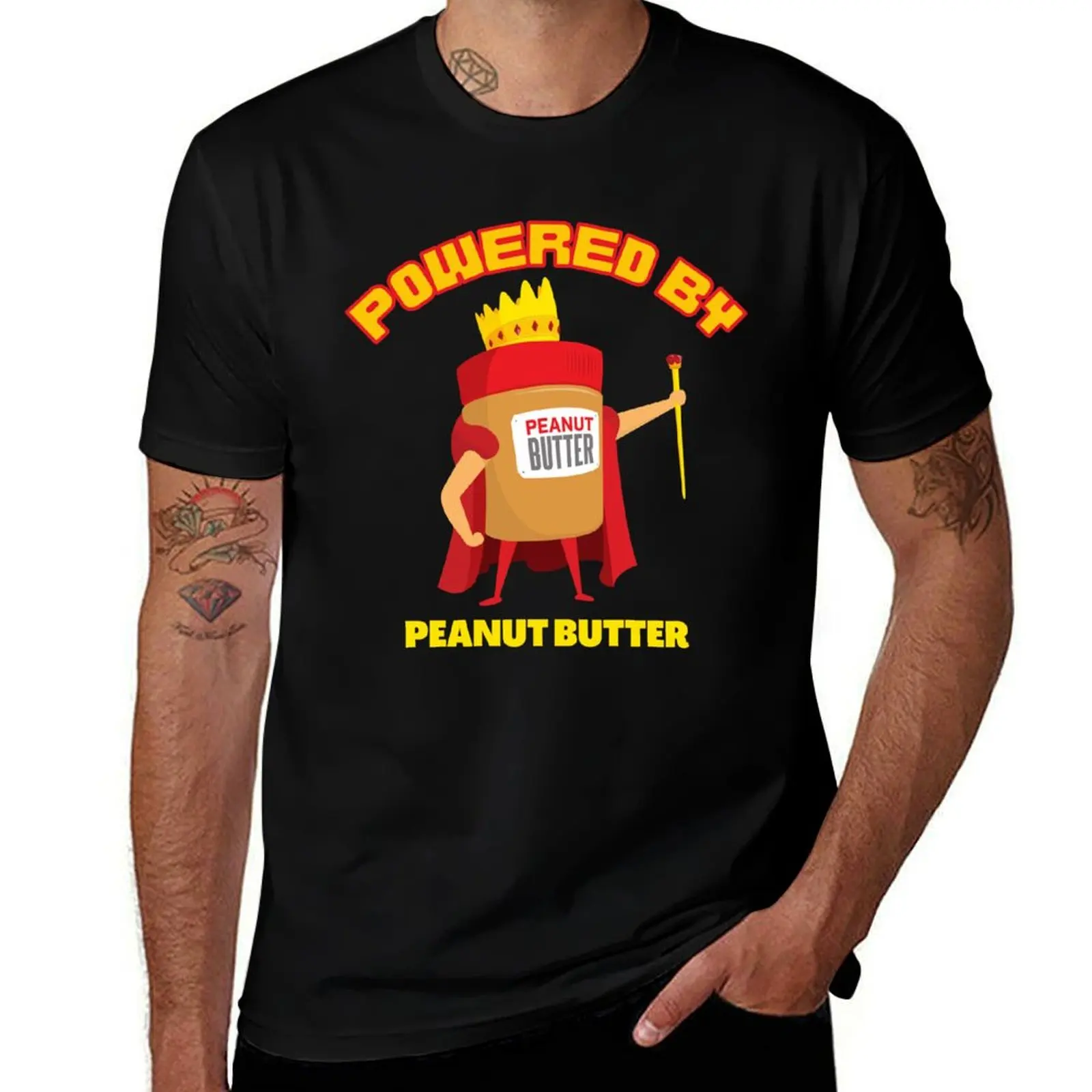 Powered By Peanut Butter T-Shirt Tough Fabric Work Tee T-Shirt