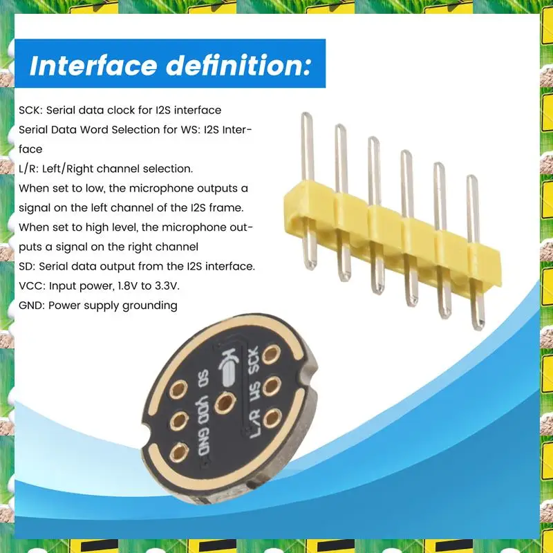 3C Electron 5Pcs INMP441 Omnidirectional Microphone Module MEMS High Precision Low Power I2S Interface Support ESP32,5Pcs INMP44
