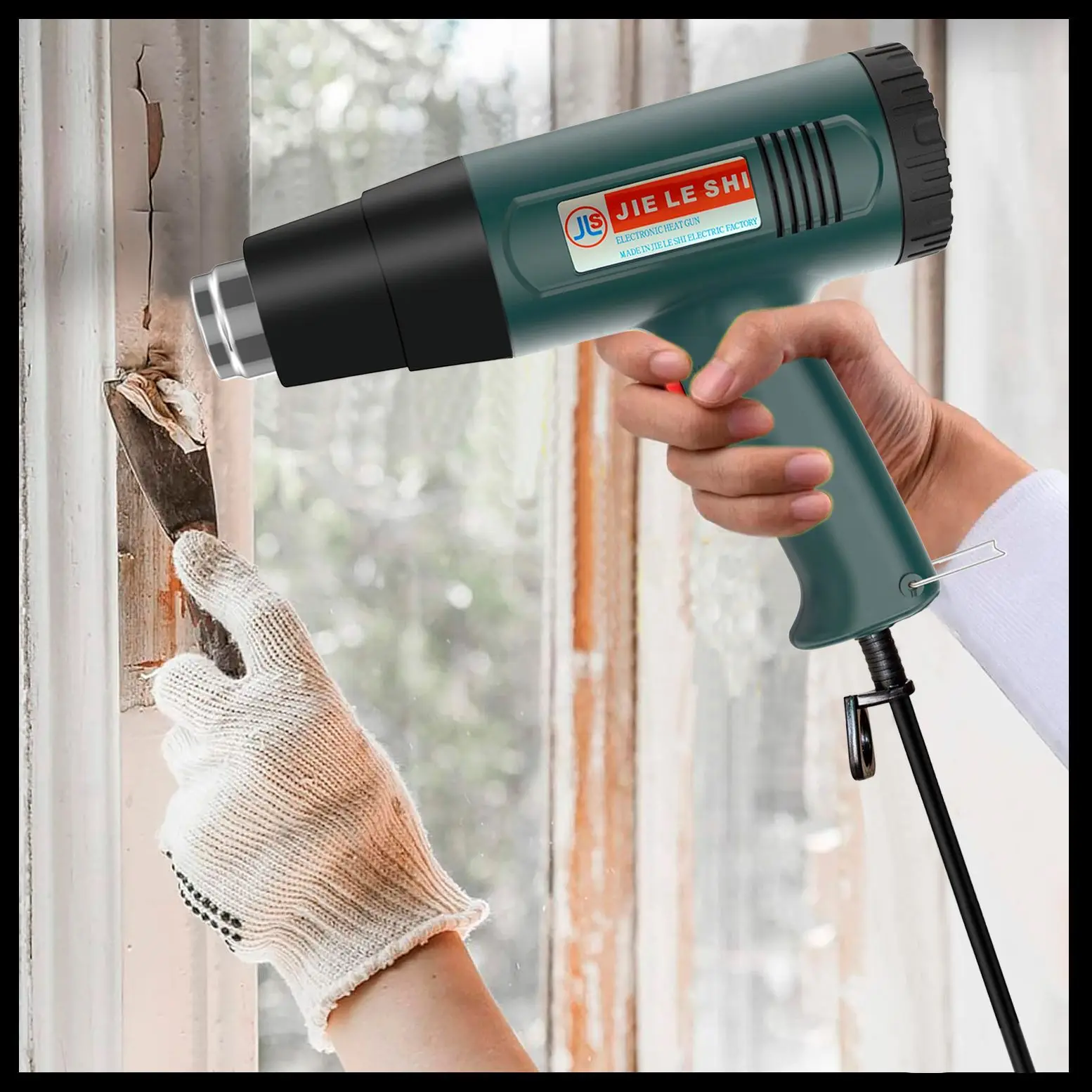 Small Industrial Hot Air Gun Handheld Car Film Constant Temperature Baking Plastic Welding Baking Hot Air Blow