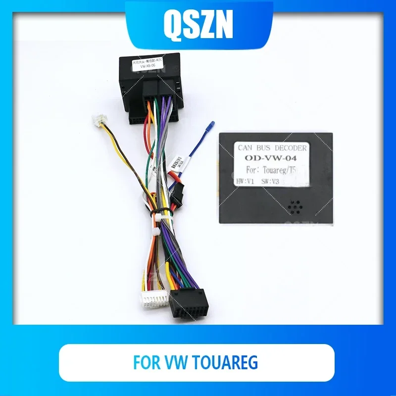 QSZN DVD Canbus Box OD-VW-04 For VW Touareg 2003-2010 Android 2 din Harness Wiring Cables Car Radio Stereo