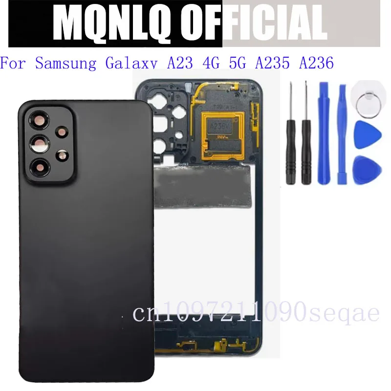 para-samsung-galaxy-a23-4g-5g-a235-a236-caso-de-bateria-habitacao-completa-chassi-quadro-medio-capa-traseira-com-pecas-lente-da-camera-ferramentas