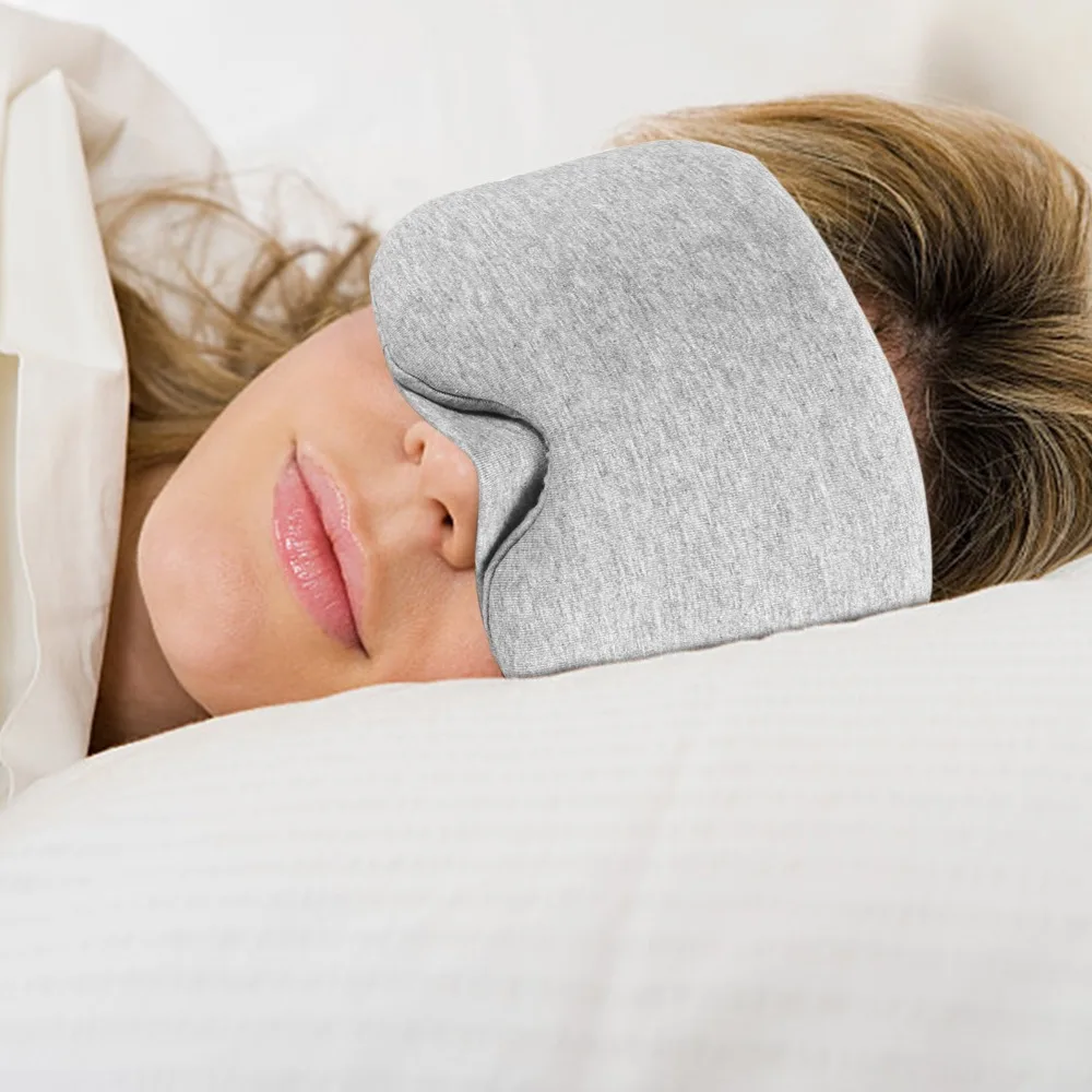Cotton Sleep Eye Mask Soft Texture Light Blocking Sleeping Mask Adjustable Strap Zero Pressure Blackout Eye Mask Long Flight