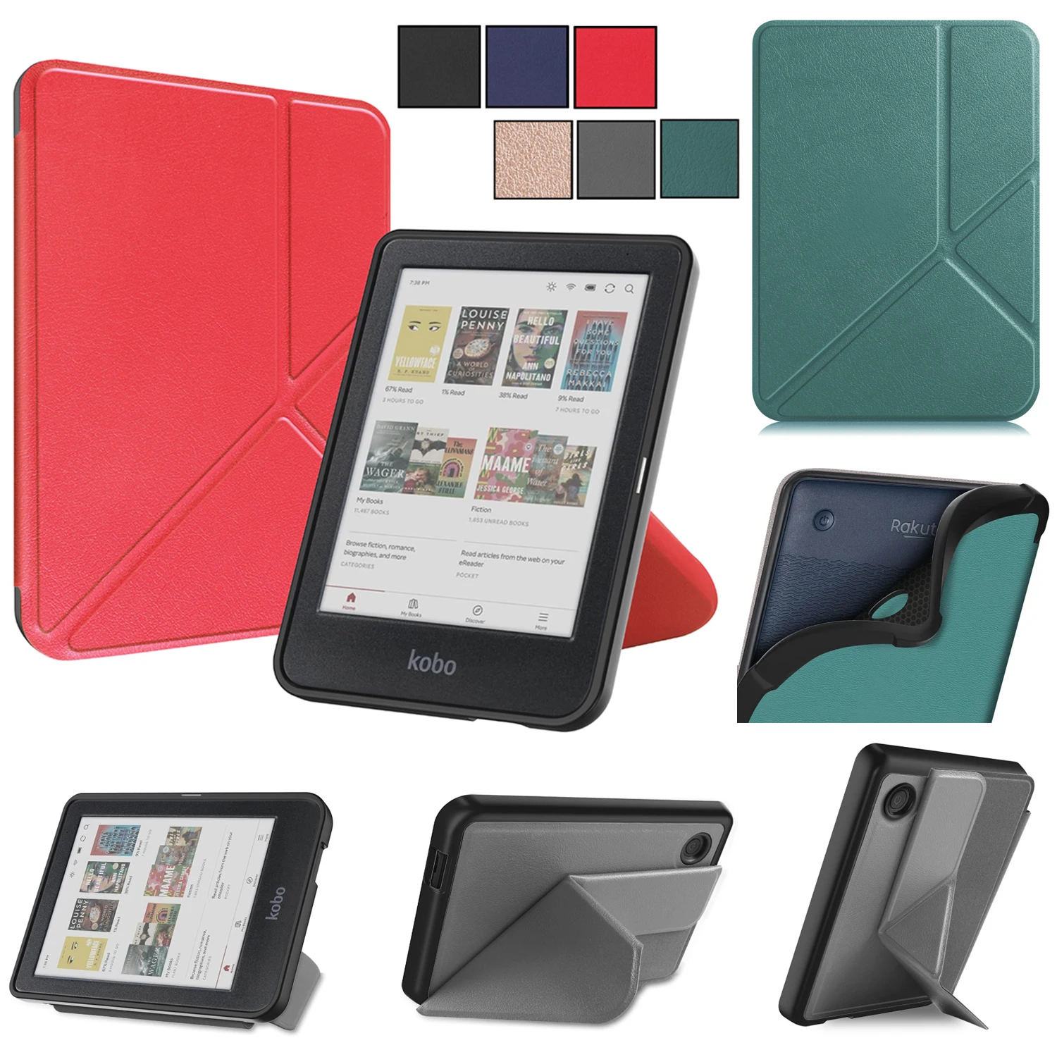 For Kobo Clara Colour BW 2024 2E Case 6 inch Origami Stand Sleep Cover Ebook N367 N365 N506 Multi-folding Magnetic Funda Hoesje