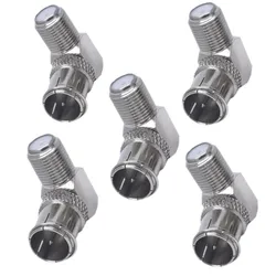 5PCS F Plug Male Quick to F Female Right angle Socket Cable SAT TV Adapter TVs Coaxial Antenna Amplifier Connector Accessories