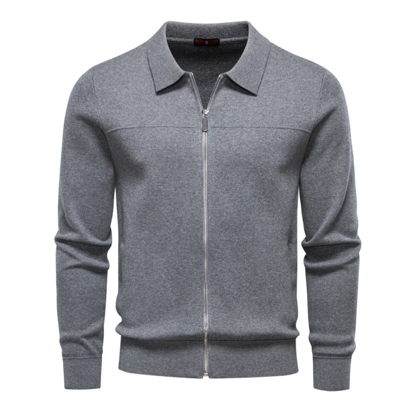 2025Autumn Winter New Men's European Size Jacket Sweater Cardigan Men's Zipper Business Casual Coat Men