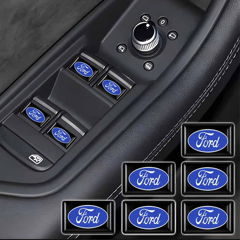 10 Uds. Pegatina 3D para volante de coche para Ford Focus 2 MK2 3 4 MK3 MK4 ST Mondeo Festiva Fusion Suit Fiesta Mustang Ranger