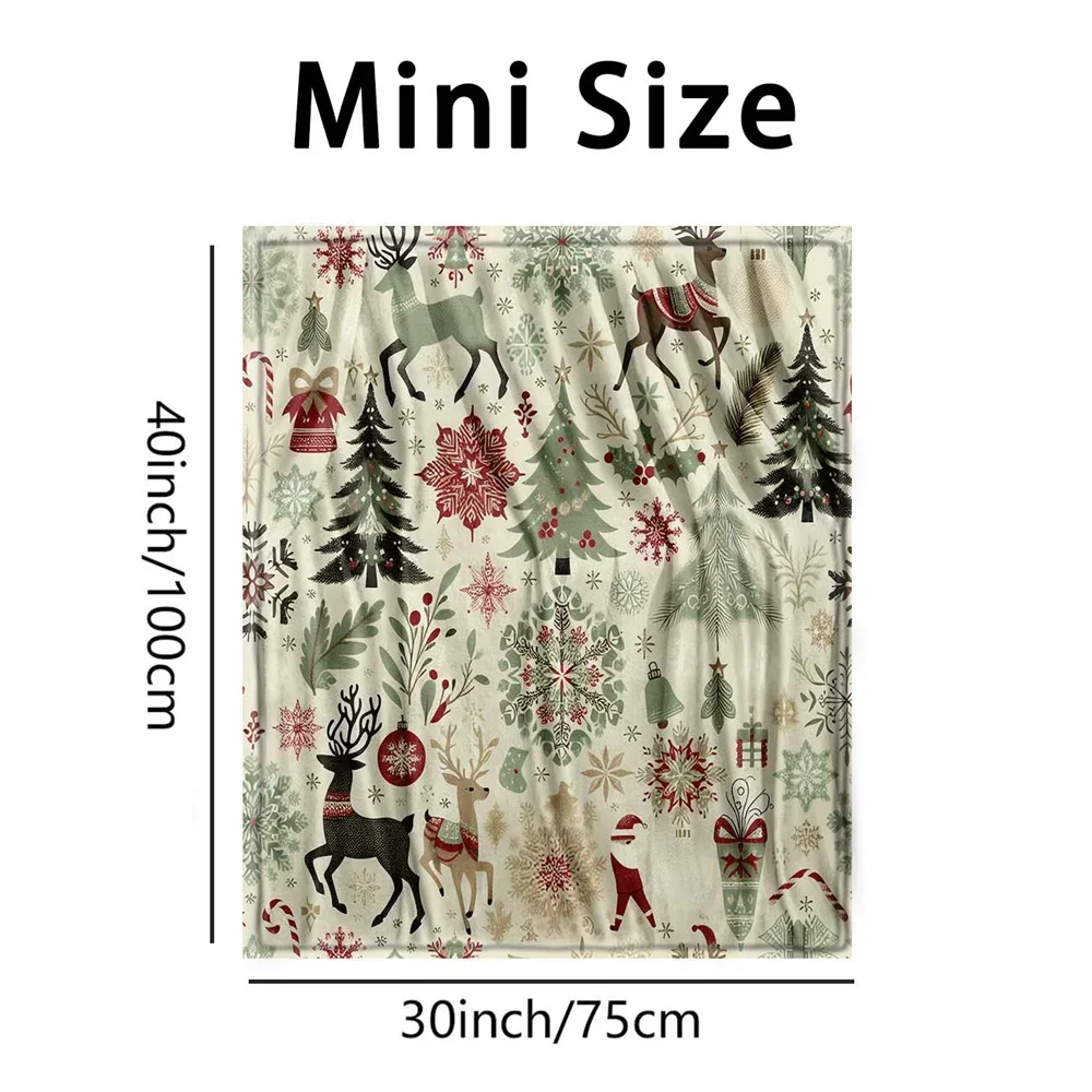 Charming Green Deer Design Soft Microfiber Throw Blanket – Cozy for Bed, Sofa, Camping, Picnic & Winter Warmth Decor - view 5
