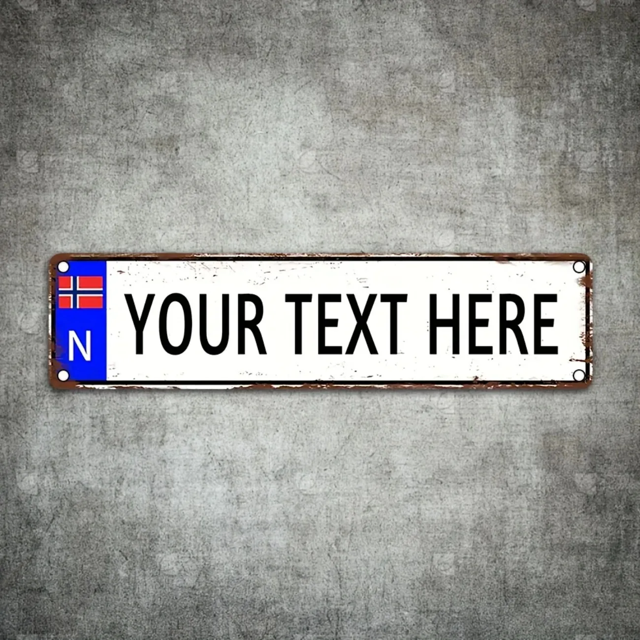 Custom Text Norwegian Vintage Metal Sign Personalized Home Bar Car & Outdoor Wall Decor Plaque - view 3
