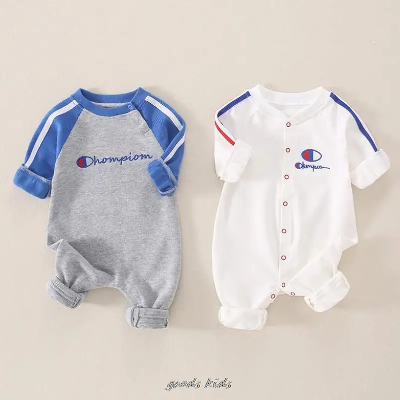 Newborn Baby Boys Girl Romper Letter Embroidery Cotton Long Sleeve Jumpsuit Infant Clothing Pajamas Toddler Baby Clothes Outfits